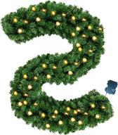 ziomizi 9-foot battery operated christmas garland with 50 lights for festive outdoor decorations logo