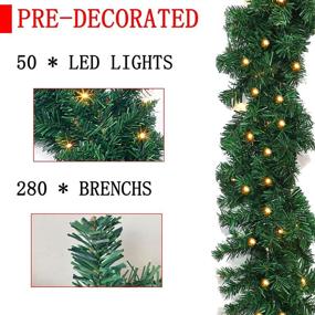 img 2 attached to Ziomizi 9-Foot Battery Operated Christmas Garland with 50 Lights for Festive Outdoor Decorations