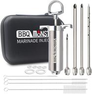 🔥 enhance bbq flavor with the bbq monster meat injector syringe kit: includes 4 professional marinade injector needles, travel case, and 2-oz capacity" logo