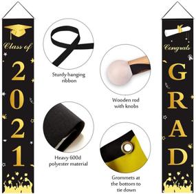 img 3 attached to 🎓 Dazonge Black & Gold Graduation Decorations for Class of 2021 with Congrats Grad Banners - Perfect Graduation Party Supplies for All Schools and Grades