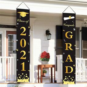 img 1 attached to 🎓 Dazonge Black & Gold Graduation Decorations for Class of 2021 with Congrats Grad Banners - Perfect Graduation Party Supplies for All Schools and Grades