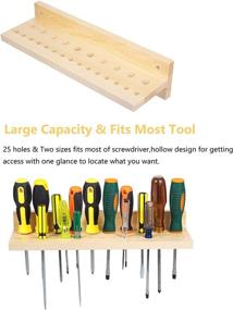 img 1 attached to 🔧 3Pack Wall-Mounted Tool Rack Organizer for Garage, Workshop and Workbench - Includes Screwdriver, Hammer, Pliers, and Wooden Holder for Efficient Tool Storage