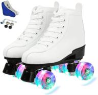 👟 shiny high-top four-wheel inline roller skates for women men unisex - find the perfect roller skates! logo