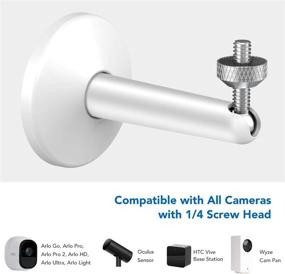 img 1 attached to 📸 Buy the [3 Pack] KIWISMART Securit Camera Wall Mount for Ring, Arlo, Wyze, Eufy: White, 1/4 inch Screw Head