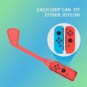 img 2 attached to 🎮 Optimized: 2PCS Controller Grip and Golf Clubs for Mario Golf Super Rush - Red/Blue Colors Compatible with Nintendo Switch Joy-Con for Better Gameplay Experience