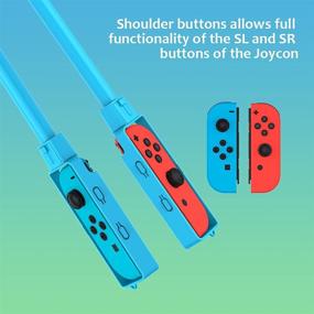 img 1 attached to 🎮 Optimized: 2PCS Controller Grip and Golf Clubs for Mario Golf Super Rush - Red/Blue Colors Compatible with Nintendo Switch Joy-Con for Better Gameplay Experience