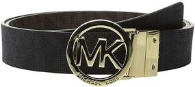 img 2 attached to Stylish & Versatile: Michael Kors Women's Reversible Belt in White/Brown with MK Gold Buckle