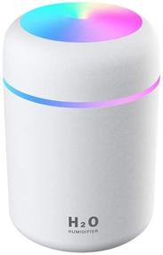 img 4 attached to 💧 Compact USB Portable Mini Humidifier: Atomizer with Ambient Night Light, Ideal for Bedroom, Travel, Office - Ultra-quiet and Automatic Shutdown, 300ml Capacity