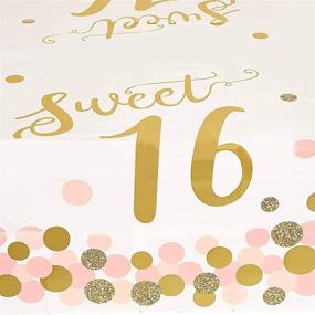img 2 attached to Украшение на день рождения "Сладости 16" - 3 набора скатертей для девочки на 16-й день рождения (золото, розовый, 54x108)