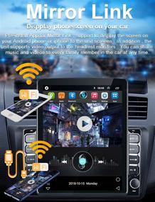 img 1 attached to 🚗 9.7 Inch Touch Screen Double Din Android Car Stereo with GPS Navigation, Bluetooth, FM Radio, WiFi, Mirrorlink, USB, Steering Wheel Control, +12 LEDs Backup Camera