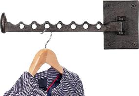 img 1 attached to 🧥 Rustic State Clout: Industrial Wall Mount Coat Hanger Holder Rack - Farmhouse Clothes Bar, Black