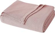 ✨ deluxe queen blush woven cotton blanket with charismatic appeal logo