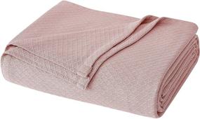 img 4 attached to ✨ Deluxe Queen Blush Woven Cotton Blanket with Charismatic Appeal