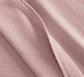 img 1 attached to ✨ Deluxe Queen Blush Woven Cotton Blanket with Charismatic Appeal