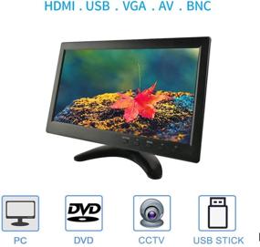 img 3 attached to 🖥️ JOHNWILL 10,1-дюймовый HD 1366X768 портативный HDMI монитор видеонаблюдения с множеством входов для ПК, ноутбука, ТВ-бокса, CCTV, камеры, системы домашней безопасности, Raspberry PI.