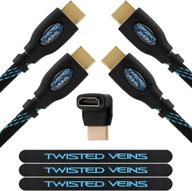 🔌 премиум hdmi-кабель twisted veins, 20 футов (2 штуки), поддерживает hdmi 2.0b 4k 60 гц hdr, высокоскоростной с ethernet для большинства устройств (может поддерживать 4k 30 гц на некоторых устройствах) логотип