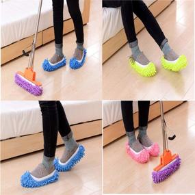 img 2 attached to Efficient Tamicy Mop Slippers Shoes: 5 Pairs (10 Pieces) - Microfiber 🧦 Cleaning House Tools for Spotless Floors - Soft, Washable & Reusable foot Socks