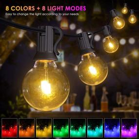 img 3 attached to Vibrant Waterproof Outdoor String Lights - 50FT Shatterproof LED Dimmable String Light with Remote Control for Patio Backyard