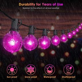 img 2 attached to Vibrant Waterproof Outdoor String Lights - 50FT Shatterproof LED Dimmable String Light with Remote Control for Patio Backyard