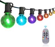 vibrant waterproof outdoor string lights - 50ft shatterproof led dimmable string light with remote control for patio backyard logo