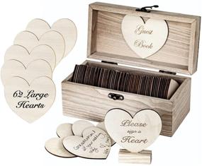 img 4 attached to 📔 Jecor Wooden Hearts Guest Book Box - Wedding, Baby Shower, Bridal Shower Guest Book Alternative - 62 Large Hearts - Perfect for Anniversaries, Birthdays, Retirement, Funerals