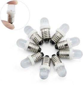 img 3 attached to 🚦 Longdex 10pcs E10 Screw 3V 6V 12V Spot LED Bulb Light Lamps Emitting Color White Red Green Mini Warning Automobile Instrument Lamp Width Signal Lamp