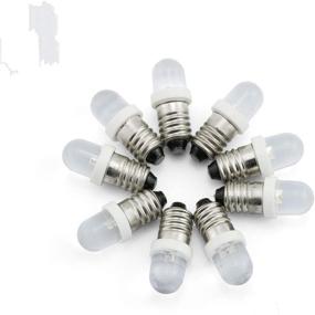 img 4 attached to 🚦 Longdex 10pcs E10 Screw 3V 6V 12V Spot LED Bulb Light Lamps Emitting Color White Red Green Mini Warning Automobile Instrument Lamp Width Signal Lamp