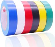 🔌 viaky high-end industrial grade electrical insulation tape - 6 color assortment, each roll 0.6" x 50', waterproof vinyl insulating backing, rated to 176 degrees & 600 volts logo