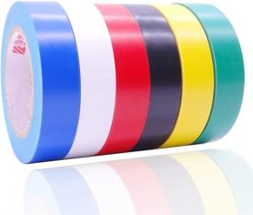 img 4 attached to 🔌 Viaky High-End Industrial Grade Electrical Insulation Tape - 6 Color Assortment, Each Roll 0.6" x 50', Waterproof Vinyl Insulating Backing, Rated to 176 Degrees & 600 Volts