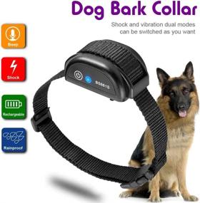 img 3 attached to 🐶 Rechargeable Anti Bark Collar with Beep and Shock Modes - Adjustable Sensitivity and Intensity - Rainproof No Bark Collar for Dogs