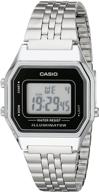 ⌚ женские наручные часы casio silver tone retro digital watch la-680wa-1df - среднего размера логотип