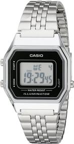 img 4 attached to ⌚ Женские наручные часы Casio Silver Tone Retro Digital Watch LA-680WA-1DF - Среднего размера