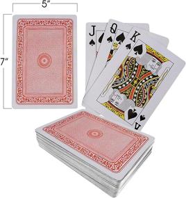 img 3 attached to Giant 5 x 7 Inch Playing Cards by Gamie - Pack of 2 - Oversized Super 🃏 Big Poker Card Set - Huge Casino Game Cards for Kids, Adults, and Seniors - Great Novelty Gift Idea