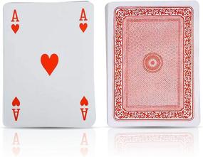 img 4 attached to Giant 5 x 7 Inch Playing Cards by Gamie - Pack of 2 - Oversized Super 🃏 Big Poker Card Set - Huge Casino Game Cards for Kids, Adults, and Seniors - Great Novelty Gift Idea