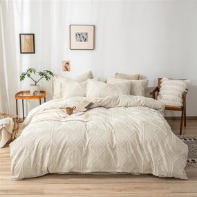 img 3 attached to PERFEMET Cream Tufted Shabby Chic Boho Geometric Comforter Set - Ultra Soft & Breathable Quilt/Coverlet/Bedspread for Queen Size Beds (Cream, Full/Queen)