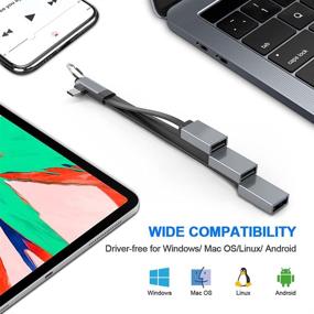 img 1 attached to 🔌 Portable USB C Hub 3-in-1 Docking Station for Type-C Devices with USB-A 3.0/2.0 Ports - Compatible with MacBook, Mac Pro, iMac, Surface Pro, XPS, PC, and More