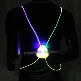 img 4 attached to HeaLED Reflective Vest- High Visibility Running Light for Night Safety - Multi-Colored Fiber Optics- Ideal for Running, Walking, Cycling - Unisex