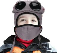 🧢 kids winter thermal windproof cap - bestfire children trapper hats fashion with glasses, detachable mask, and ear warm lei feng cap - full face neck windproof snowproof bomber hats for hiking, skiing logo