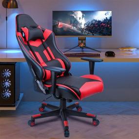 img 3 attached to 🎮 Acethrone Reclining Ergonomic Gaming Chair for Adults - Big and Tall, High Back, Armrest, Adjustable Office Computer Chair with Headrest (Black/Red)