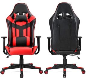 img 2 attached to 🎮 Acethrone Reclining Ergonomic Gaming Chair for Adults - Big and Tall, High Back, Armrest, Adjustable Office Computer Chair with Headrest (Black/Red)