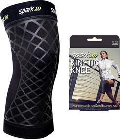 img 4 attached to 🏃 Spark Kinetic Knee Sleeve, Size Medium – Boost Support with Embedded Kinesiology Tape – Featuring Moisture-Wicking Material – Ideal for Running, Weightlifting, & Exercise