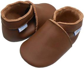 img 2 attached to 👟 Premium YIHAKIDS Leather Moccasins Crawling Slippers: Stylish Boys' Shoes