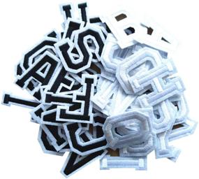 img 1 attached to 104 White+Black Iron on Patches - Alphabet Embroidered Patch for DIY Craft Sewing Projects on Hats, Jackets, Shirts, and Jeans - 4 Sets of 26 Patch Letters (13)