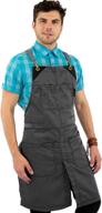 under ny sky cross-back slate gray apron: durable denim with leather reinforcement and split-leg - unisex adjustable apron for chefs, tattoo artists, bakers, baristas, bartenders, stylists, and servers logo