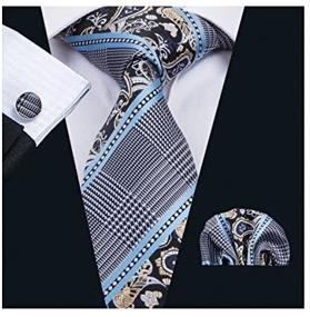 img 1 attached to 👔 Dubulle Gold Necktie Set: Elevate Your Style with Matching Hankerchief and Cufflinks