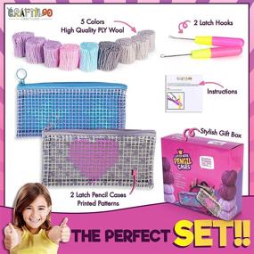 img 3 attached to 🧶 CozyCrafts™: 2 Latch Hook Starter Pencil Case DIY Sewing Kit - Perfect for Kids and Beginners!