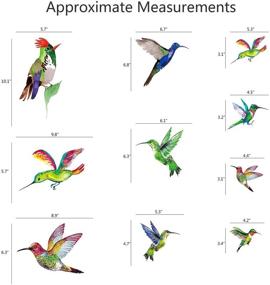 img 3 attached to 🪶 PARLAIM 12 шт. Наклейки для окон с изображением колибри, чтобы предотвратить столкновения птиц с стеклом окна Анти-столкновительные наклейки для окон (зеленые)
