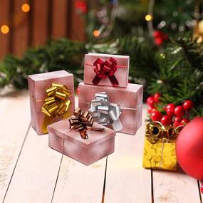 img 3 attached to 🎁 48PCS UNIQOOO Metallic Rose Gold, Red, Gold, Silver Pull Bows - 2 Size Assorted Ribbon Bows for Gift Wrapping, Holidays, Christmas, Thanksgiving, Wedding, Birthday, Anniversary, Gift Box Bags, Cars, Florist, Gift Packaging Decoration