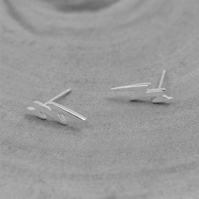 img 3 attached to Paialco 925 Sterling Silver Lightning Bolt Symbol Earrings Studs