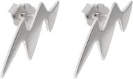 paialco 925 sterling silver lightning bolt symbol earrings studs logo